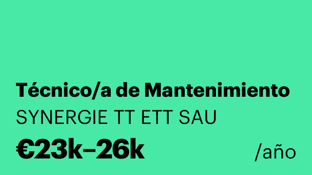 Técnico/a de Mantenimiento