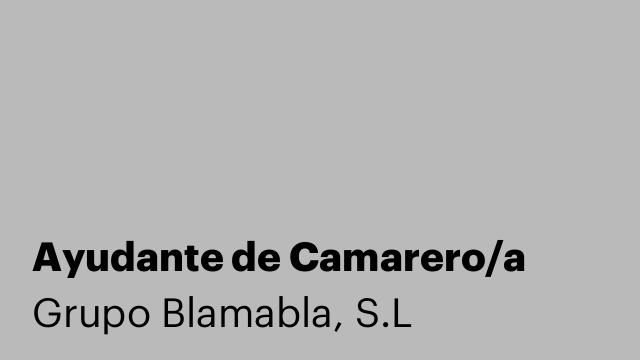 Ayudante de Camarero/a