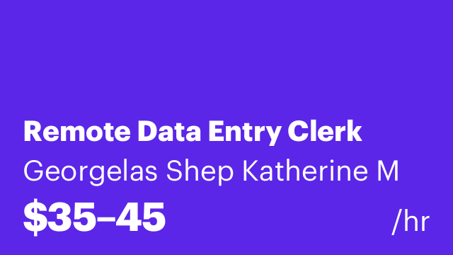 Remote Data Entry Clerk