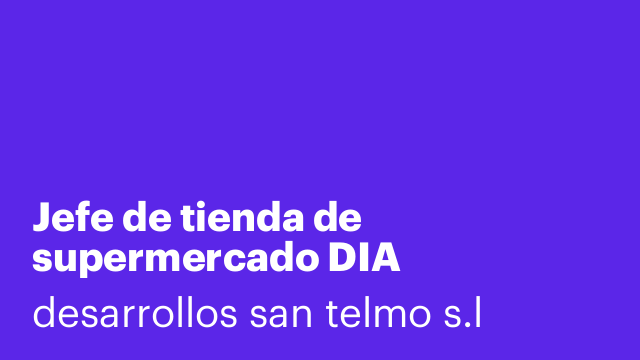 Jefe de tienda de supermercado DIA