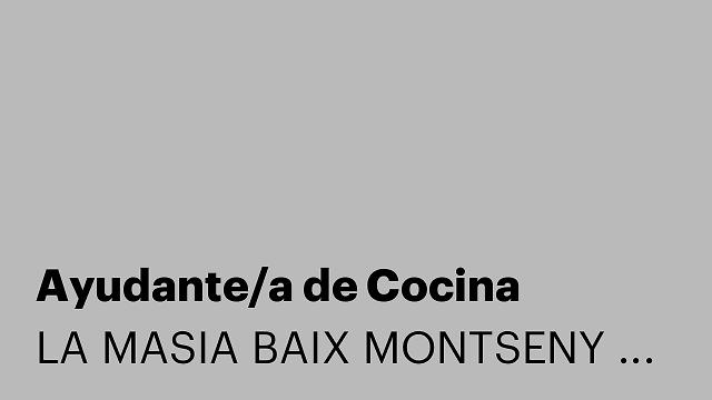 Ayudante/a de Cocina