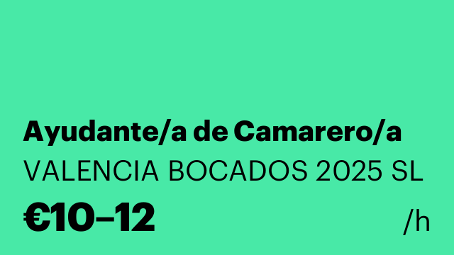 Ayudante/a de Camarero/a