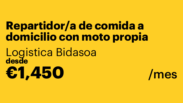 Repartidor/a de comida a domicilio con moto propia