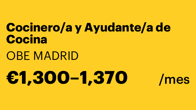 Cocinero/a y Ayudante/a de Cocina