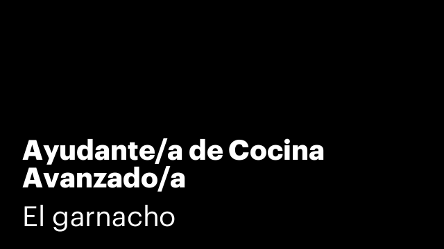 Ayudante/a de Cocina Avanzado/a