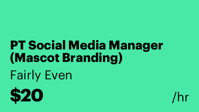 PT Social Media Manager (Mascot Branding)