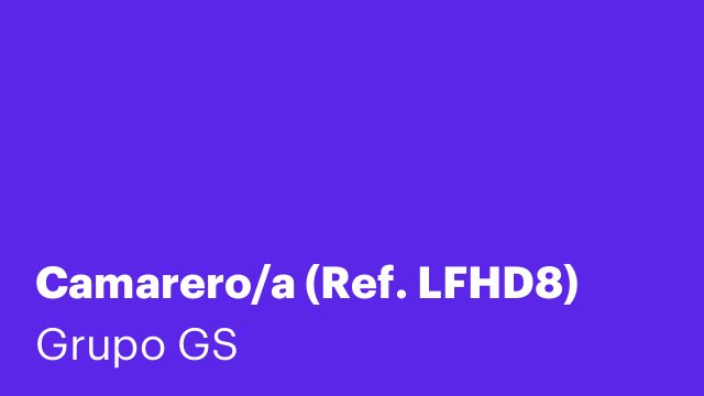 Camarero/a (Ref. LFHD8)