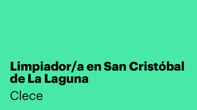 Limpiador/a en San Cristóbal de La Laguna