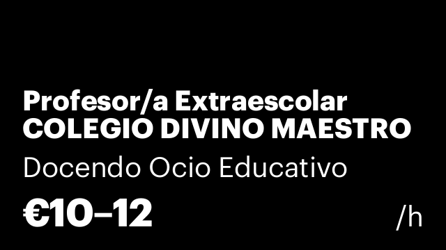 Profesor/a Extraescolar COLEGIO DIVINO MAESTRO