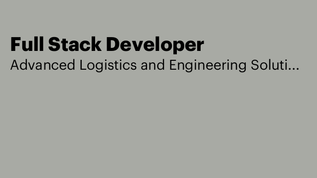 Full Stack Developer