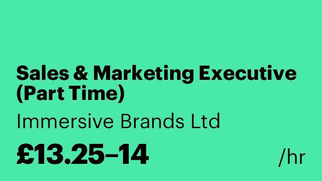 Sales & Marketing Executive (Part Time)