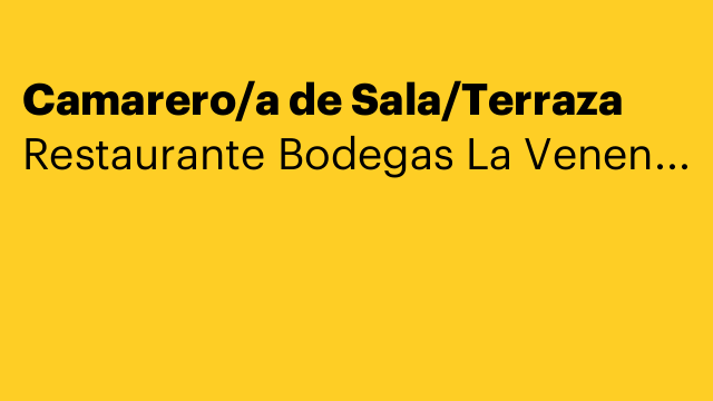 Camarero/a de Sala/Terraza