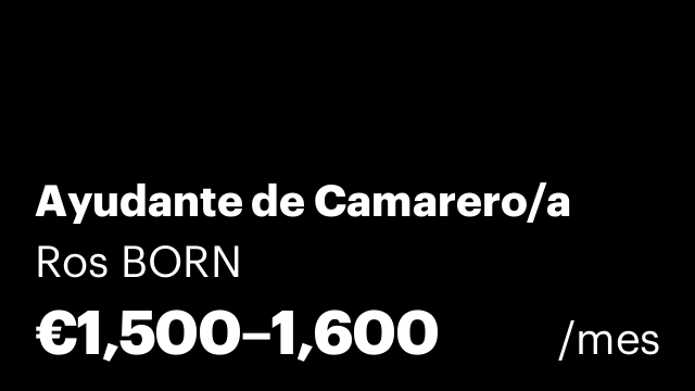 Ayudante de Camarero/a