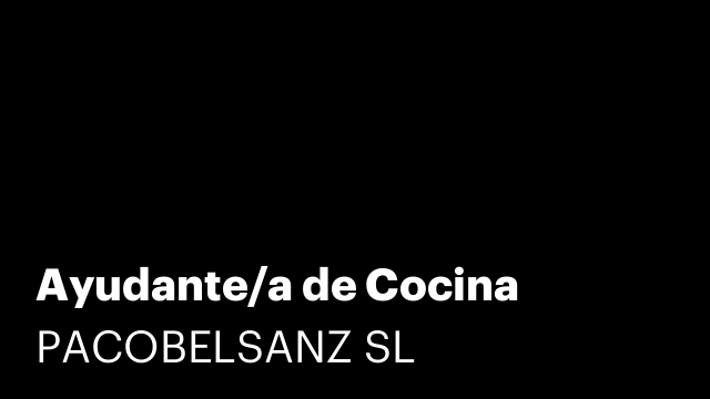 Ayudante/a de Cocina