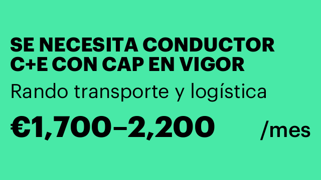 SE NECESITA CONDUCTOR C+E CON CAP EN VIGOR