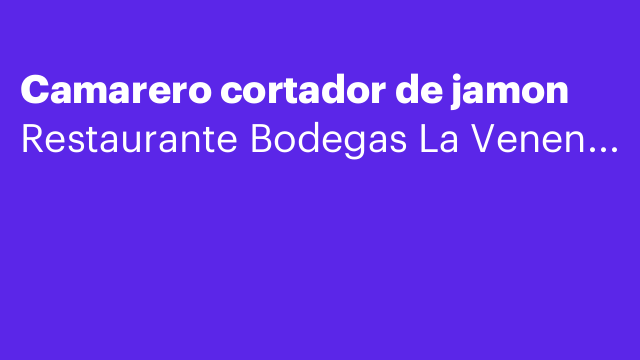 Camarero cortador de jamon