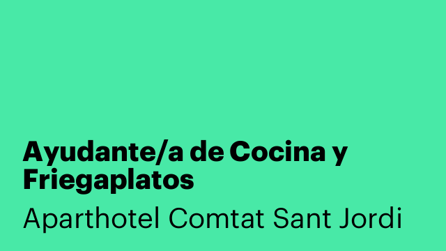 Ayudante/a de Cocina y Friegaplatos