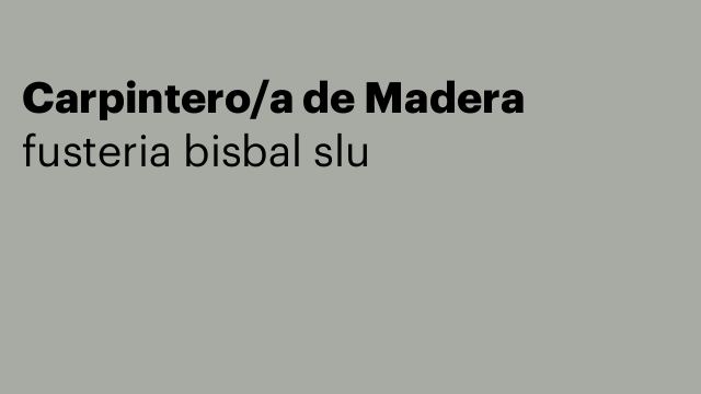 Carpintero/a de Madera