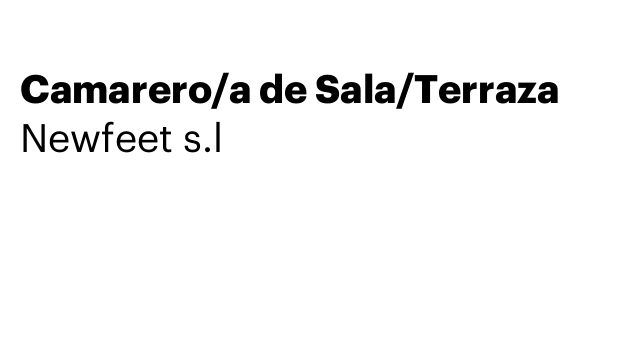 Camarero/a de Sala/Terraza