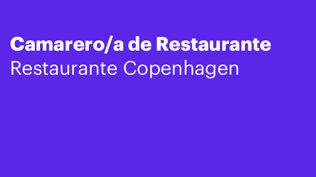 Camarero/a de Restaurante