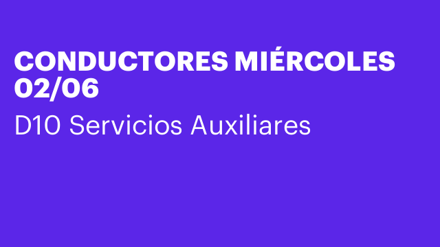 CONDUCTORES MIÉRCOLES 02/06