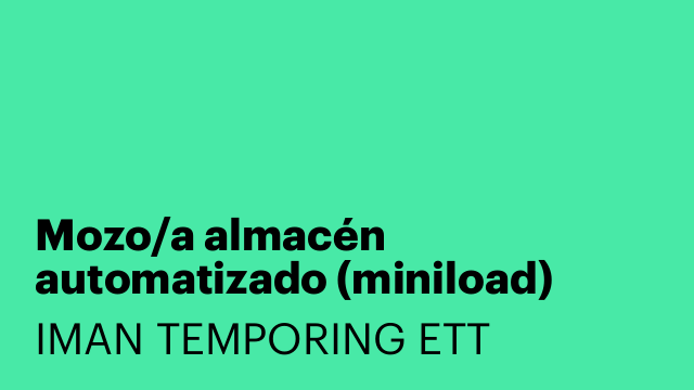 Mozo/a almacén automatizado (miniload)