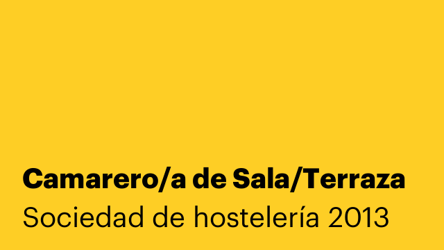 Camarero/a de Sala/Terraza