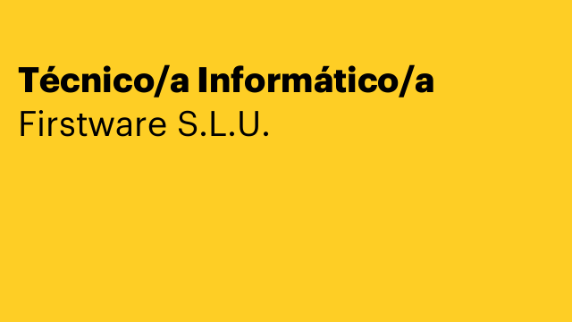 Técnico/a Informático/a
