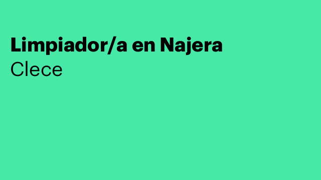 Limpiador/a en Najera
