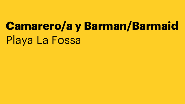 Camarero/a y Barman/Barmaid
