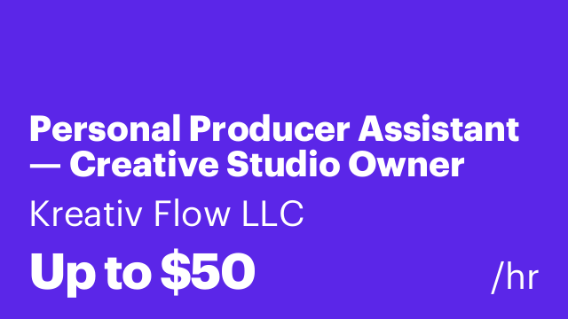 Personal Producer Assistant — Creative Studio Owner