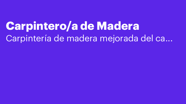 Carpintero/a de Madera
