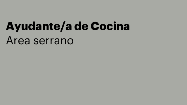 Ayudante/a de Cocina