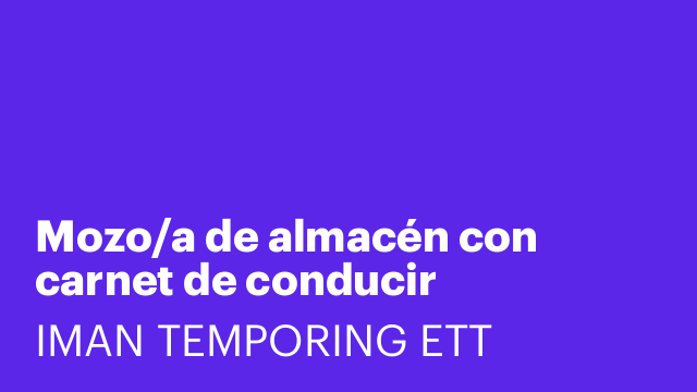 Mozo/a de almacén con carnet de conducir