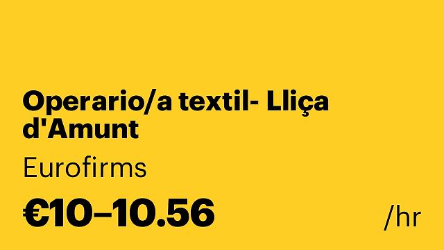 Operario/a textil- Lliça d'Amunt