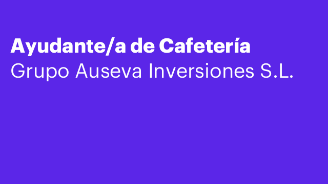 Ayudante/a de Cafetería