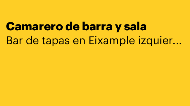 Camarero de barra y sala