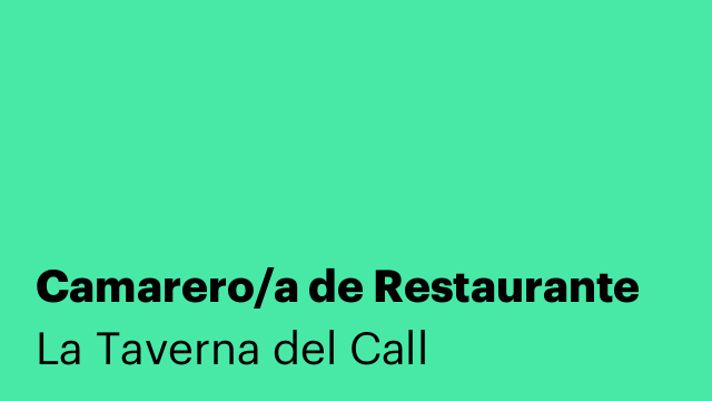 Camarero/a de Restaurante
