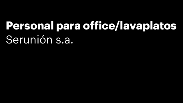 Personal para office/lavaplatos