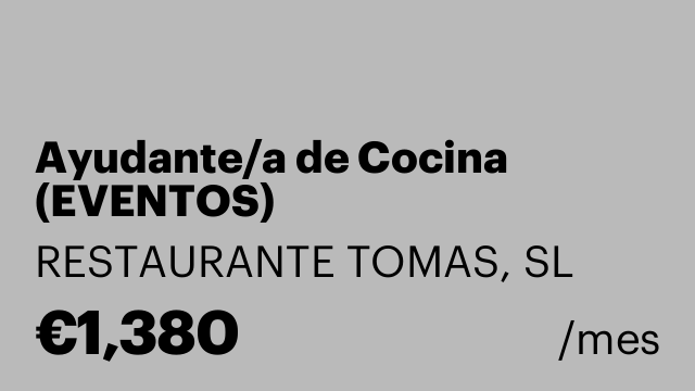 Ayudante/a de Cocina (EVENTOS)