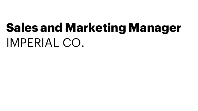 Sales and Marketing Manager