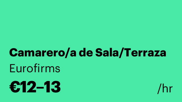 Camarero/a de Sala/Terraza