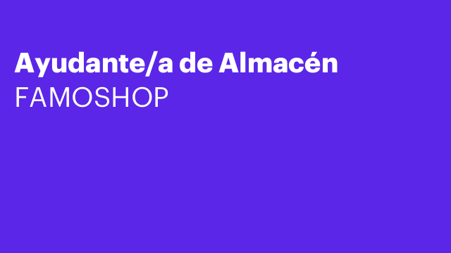 Ayudante/a de Almacén