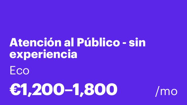 Atención al Público - sin experiencia