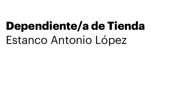 Dependiente/a de Tienda