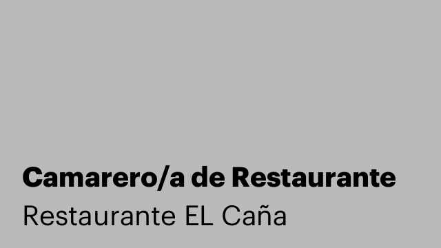 Camarero/a de Restaurante