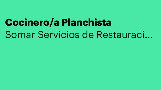 Cocinero/a Planchista