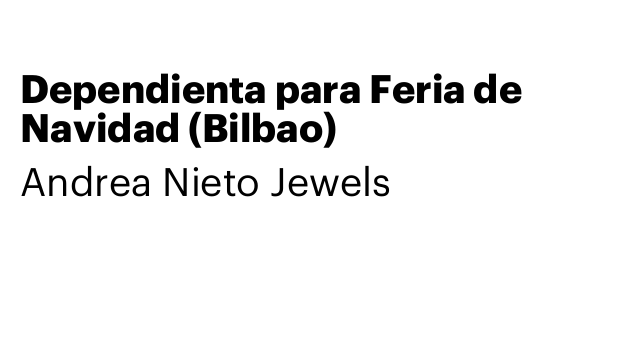 Dependienta para Feria de Navidad (Bilbao)
