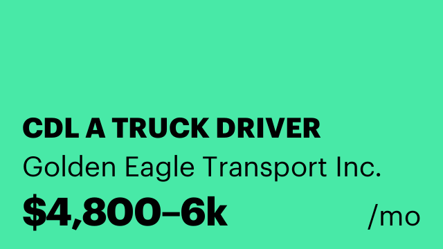 CDL A TRUCK DRIVER