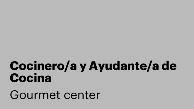 Cocinero/a y Ayudante/a de Cocina